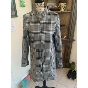 NWT Carolina Belle Montreal Jacket Blazer Open Front Long Black White